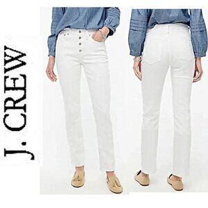 NWT!!! J.Crew Factory - Essential straight high rise button fly white jeans